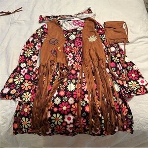 Hippie adult costume set